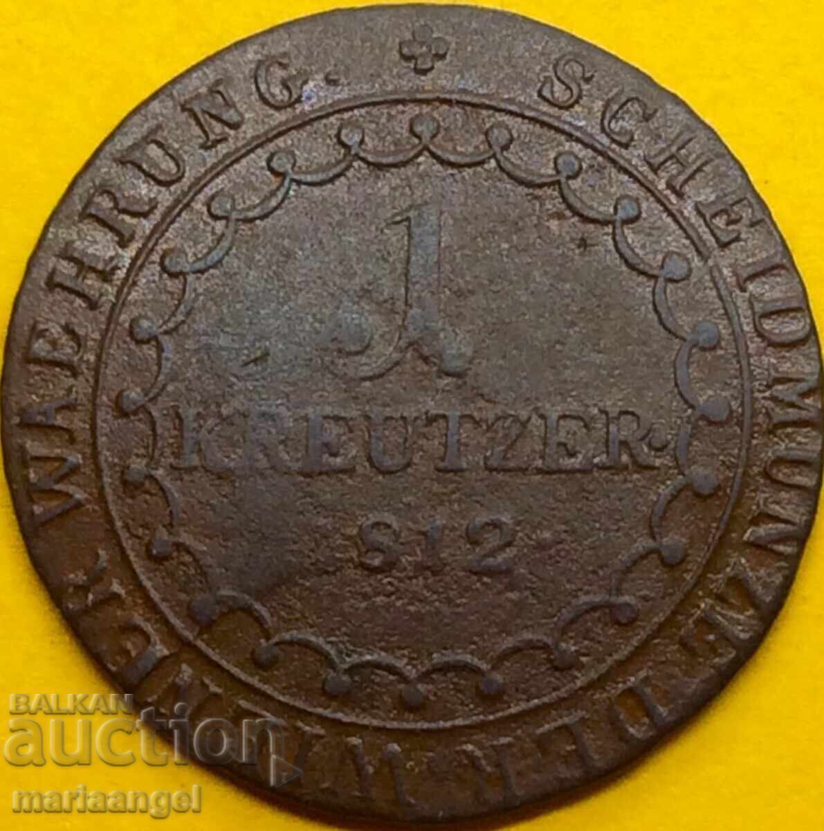1 kreĭtser 1812 Austria S - Kremnitz Kaiser Franz I 25mm - 6 1 kreĭtser 1812 Austria S - Kremnitz Kaiser Franz I 25mm - 6