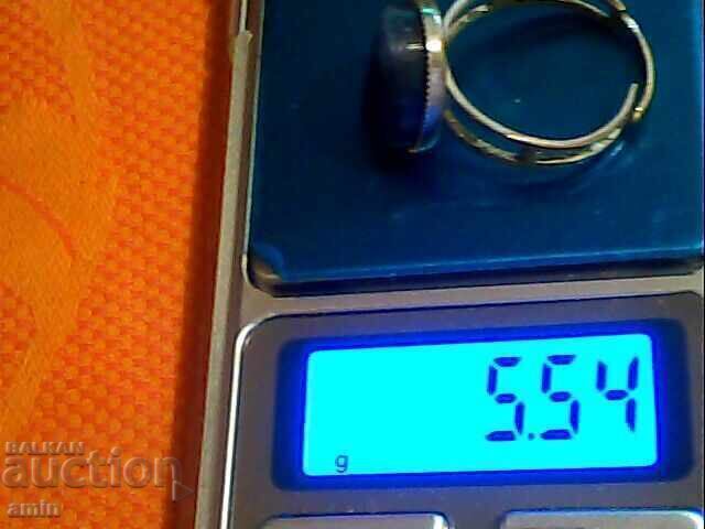 Παράδοση Παλιό ασημένιο επιχρυσωμένο δαχτυλίδι με μεγάλο φυσικό λίθο Παράδοση Παλιό ασημένιο επιχρυσωμένο δαχτυλίδι με μεγάλο φυσικό λίθο