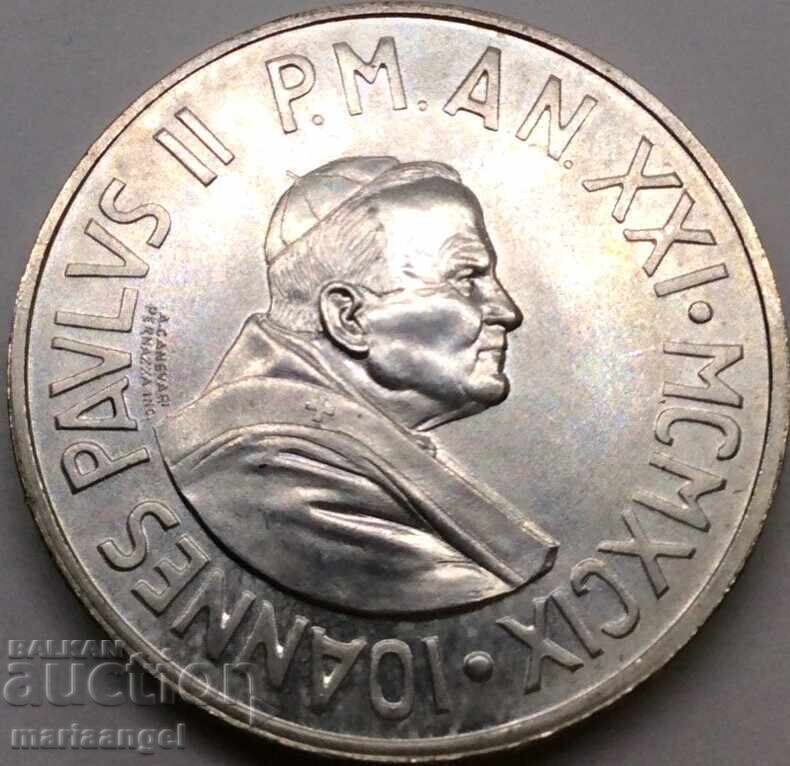 1000 Lire 1999 Vatican Paul II 26,000 pcs. 835 Silver with price € 32.73 | 64.01 BGN