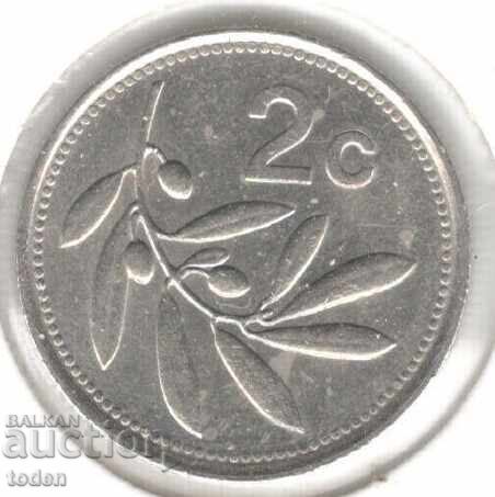 Malta-2 Cents-1993-KM# 94 с цена 1.00 лв. | € 0.51 Malta-2 Cents-1993-KM# 94 с цена 1.00 лв. | € 0.51