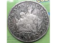Hungary 15 Kreuzer 1743 Patron of Hungary / Maria Theresa Silver