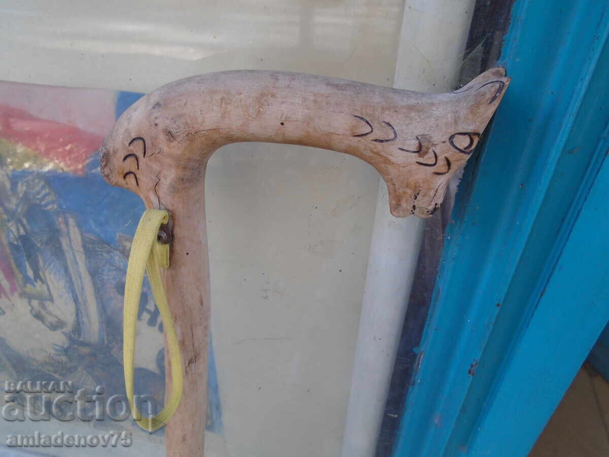 Auction Shepherd's crook with carving Auction Shepherd's crook with carving