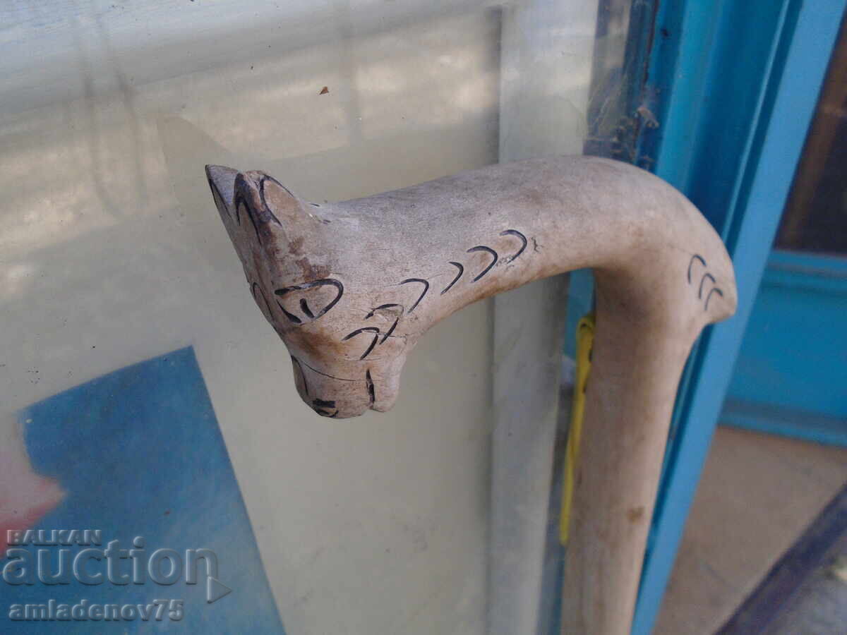 Shepherd's crook with carving Shepherd's crook with carving