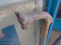 Shepherd's crook with carving