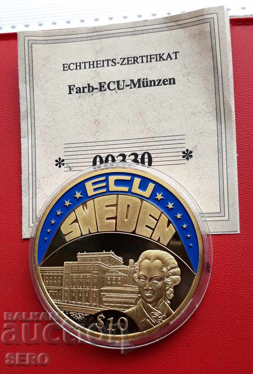 Либерия-10 долара 2002-Швеция Либерия-10 долара 2002-Швеция