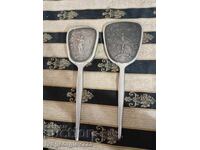 посребрени огледало и четка за коса арт деко