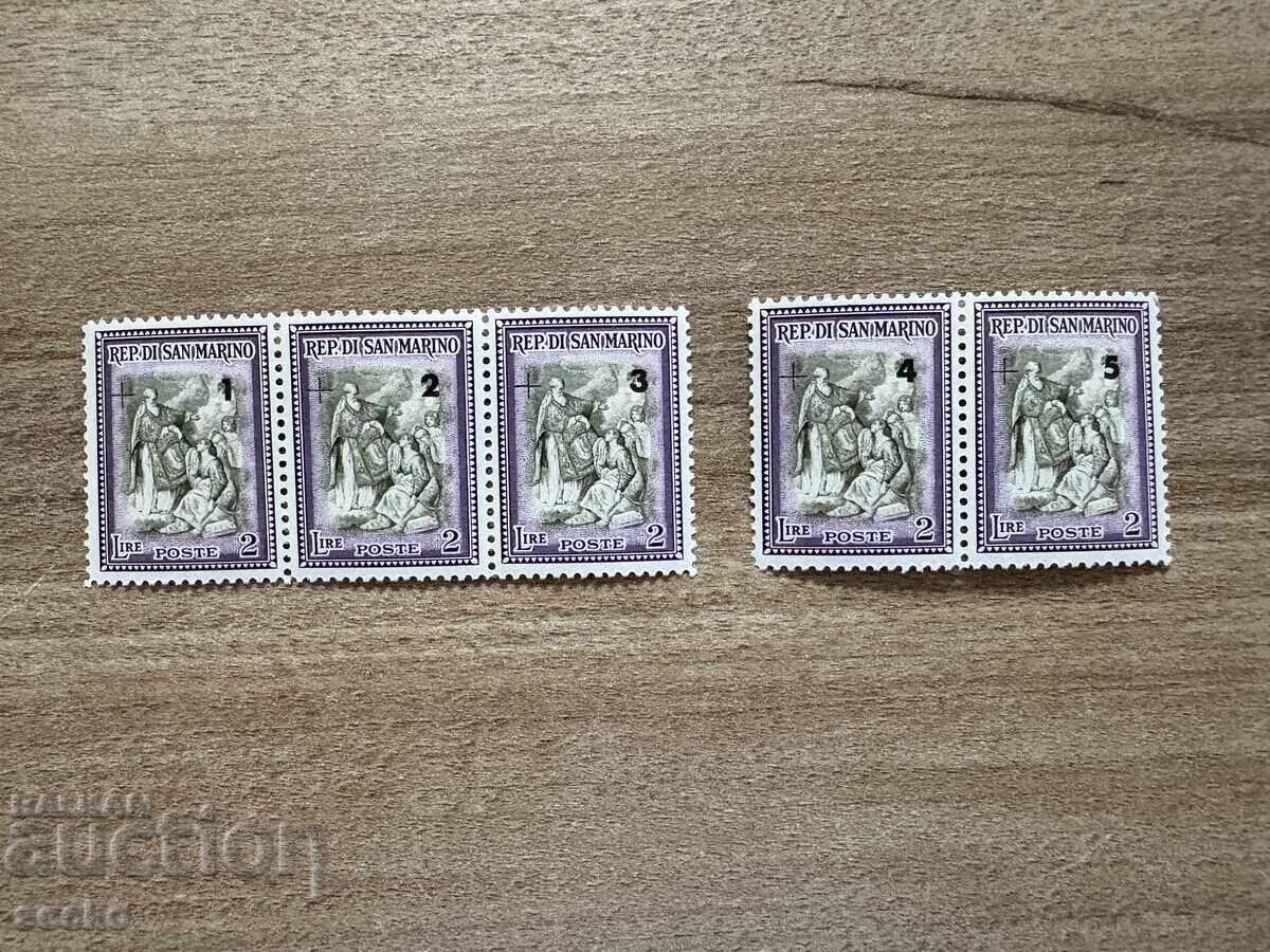 San Marino - Nr. 379-381 Supratipar (1947) MNH San Marino - Nr. 379-381 Supratipar (1947) MNH