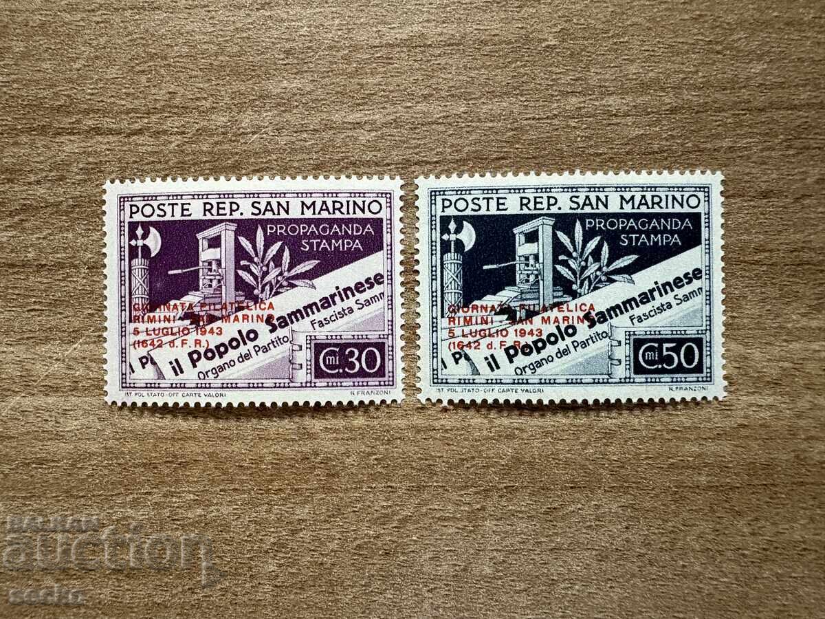 Сан Марино - Ден на пощенската марка - № 262-263..(1943) MNH Сан Марино - Ден на пощенската марка - № 262-263..(1943) MNH