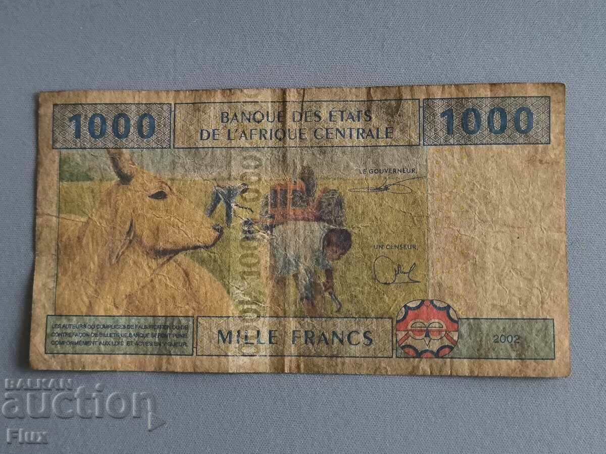 Банкнота - Централни африкански щати - 1000 франка | 2002г. с цена € 7.67 | 15.00 лв.