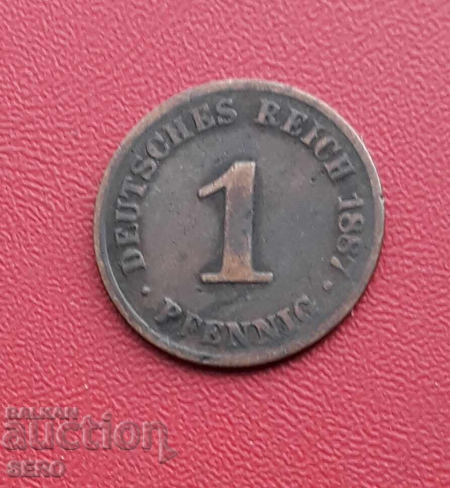 Γερμανία - 1 πφένιχ 1887 J - Αμβούργο Γερμανία - 1 πφένιχ 1887 J - Αμβούργο