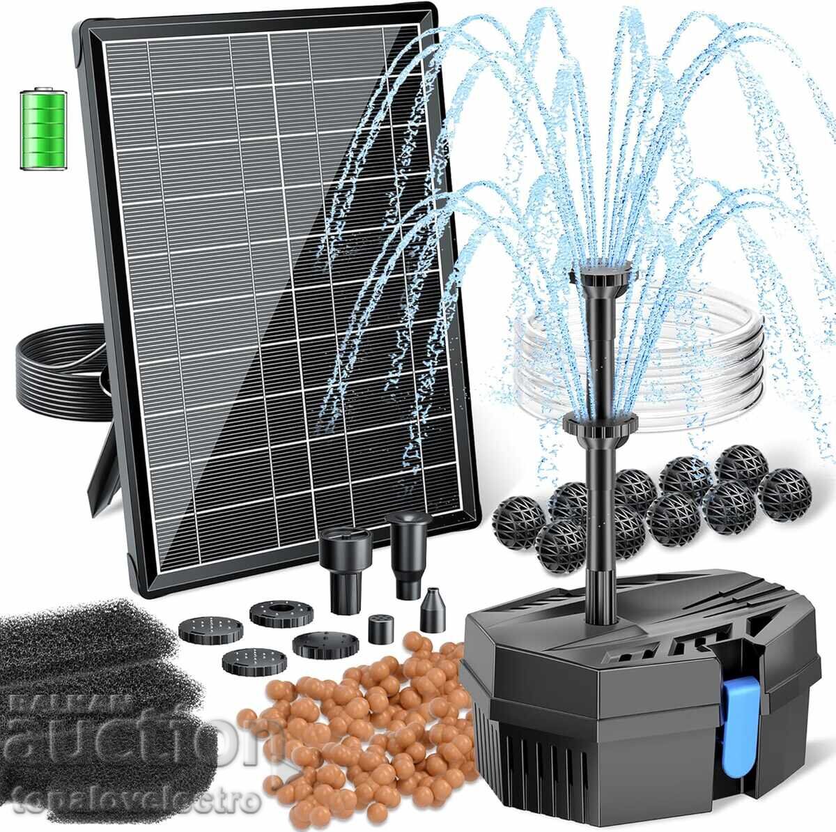 Соларен филтър с помпа Biling 8W и батерия 3600 mAh, 405 L/h Соларен филтър с помпа Biling 8W и батерия 3600 mAh, 405 L/h