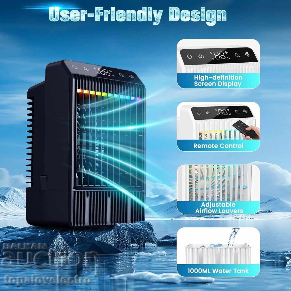 NOU! Mini aer condiționat, rezervor 1000 ml, telecomandă cu preț 54.00 BGN | € 27.61 NOU! Mini aer condiționat, rezervor 1000 ml, telecomandă cu preț 54.00 BGN | € 27.61