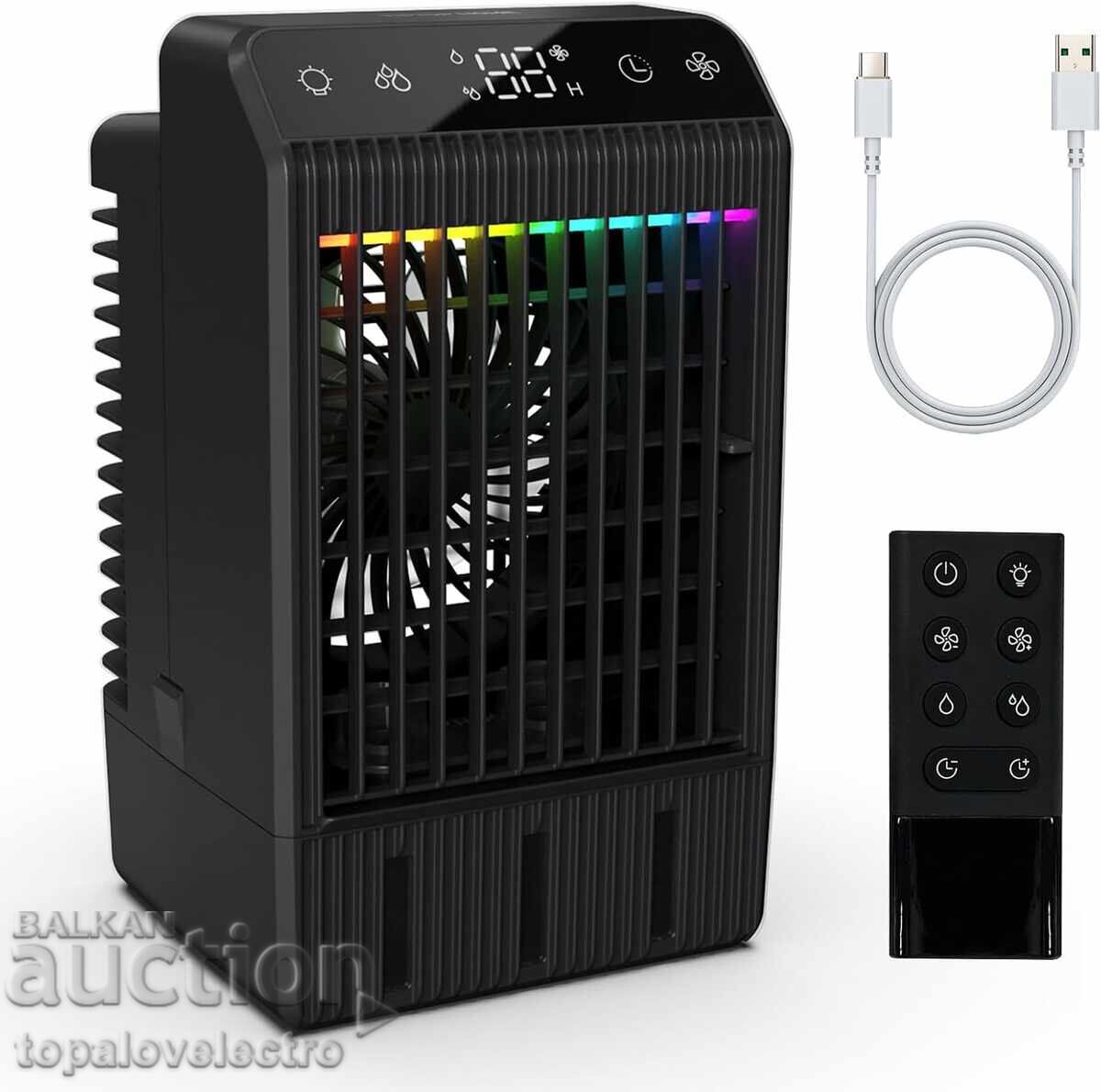 NOU! Mini aer condiționat, rezervor 1000 ml, telecomandă NOU! Mini aer condiționat, rezervor 1000 ml, telecomandă