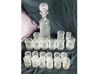 Σερβίς για ρακή με καράφα vintage κρυστάλλινο γυαλί