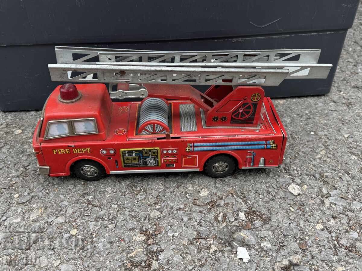 Vechiă jucărie metalică japoneză model camion pompieri Vechiă jucărie metalică japoneză model camion pompieri