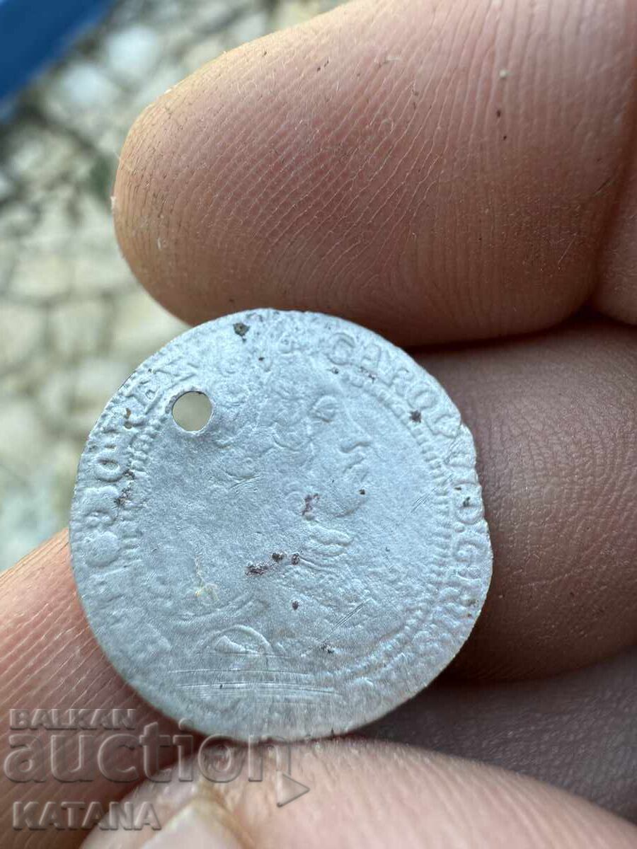 Австрия 3 кройцера Карл Vl 1714г. Сребро