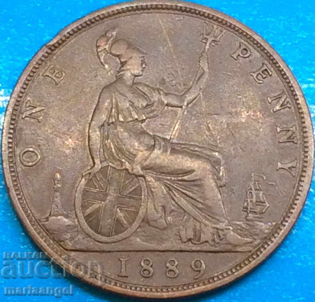 Великобритания 1 пени 1889 Виктория 30мм бронз с цена 39.00 лв. | € 19.94 Великобритания 1 пени 1889 Виктория 30мм бронз с цена 39.00 лв. | € 19.94