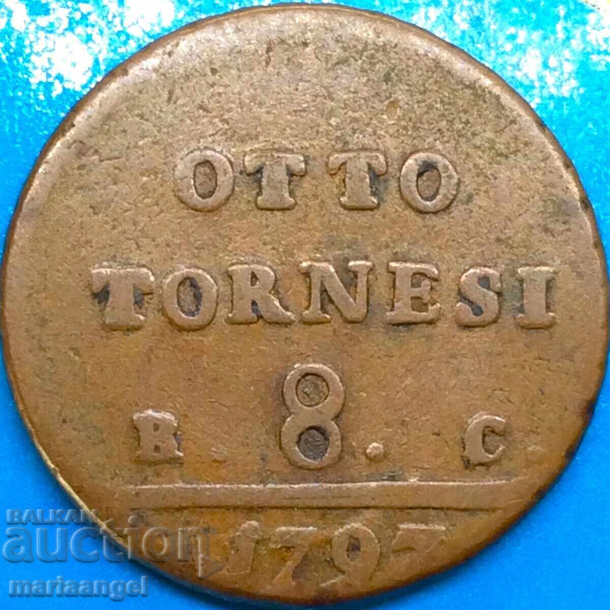 Naples 8 Tornesi 1797 Ιταλία 15,14 g μέλι με τιμή 76.00 BGN | € 38.86 Naples 8 Tornesi 1797 Ιταλία 15,14 g μέλι με τιμή 76.00 BGN | € 38.86