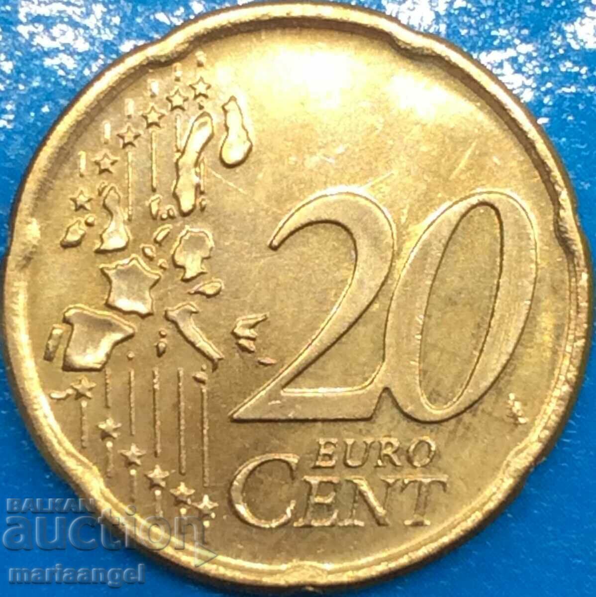 Аукцион 20 евро цента 2002 Ирландия UNC PROOF месинг Аукцион 20 евро цента 2002 Ирландия UNC PROOF месинг