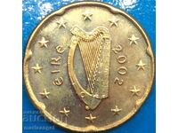 20 евро цента 2002 Ирландия UNC PROOF месинг