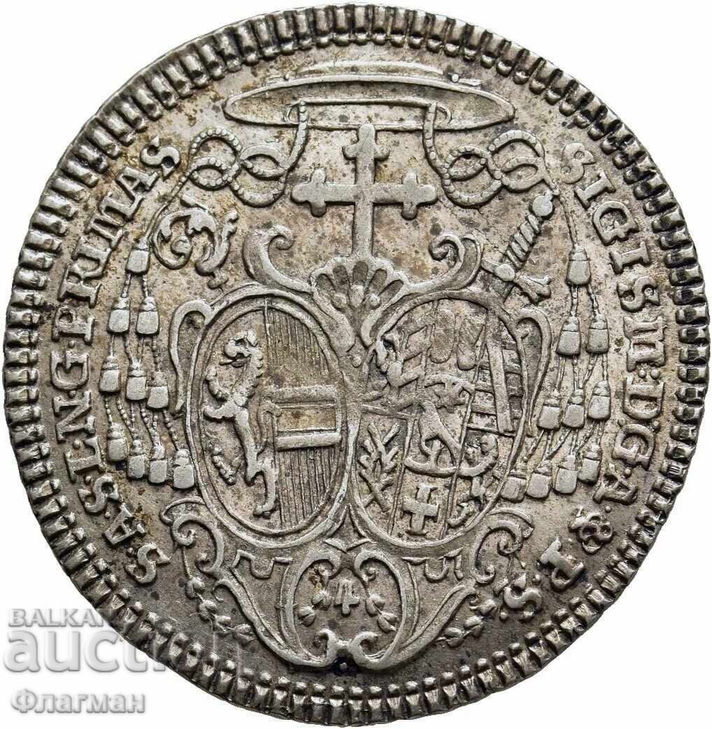 Salzburg 10 Kreuzer 1754, Prințul Sigismund III Schrattenbach /1 cu preț 180.00 €