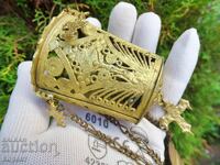 Старо  бронзово кандило с 4 кръстчета