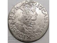 Polonia 6 groși (Șestac) 1663 Ioan III argint - rar