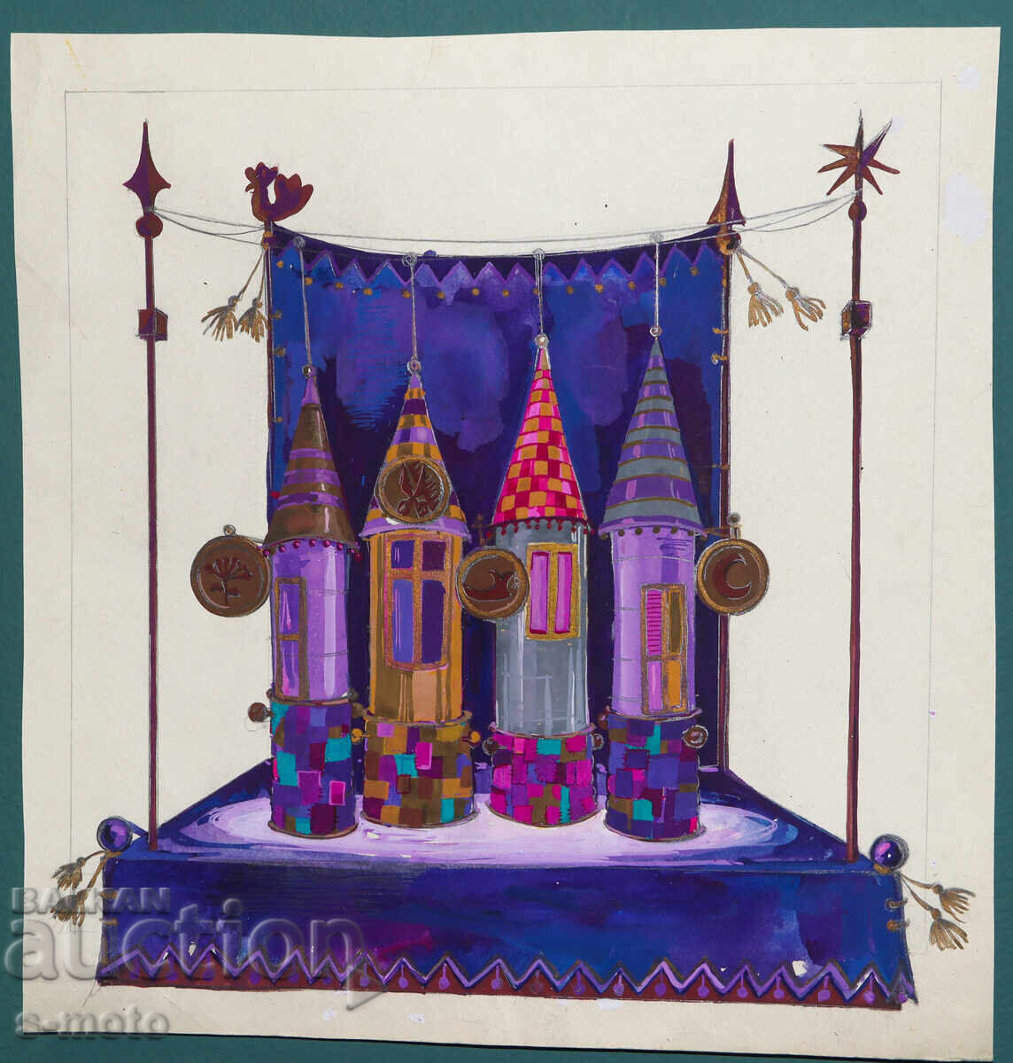 Картина сценография детски куклен театър с цена 150.00 лв. | € 76.69 Картина сценография детски куклен театър с цена 150.00 лв. | € 76.69