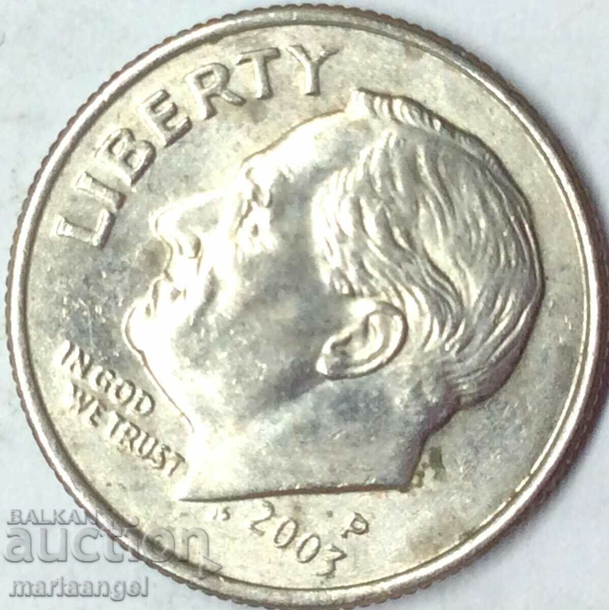 Delivery of 1 dime 2003 USA 10 cents Delivery of 1 dime 2003 USA 10 cents
