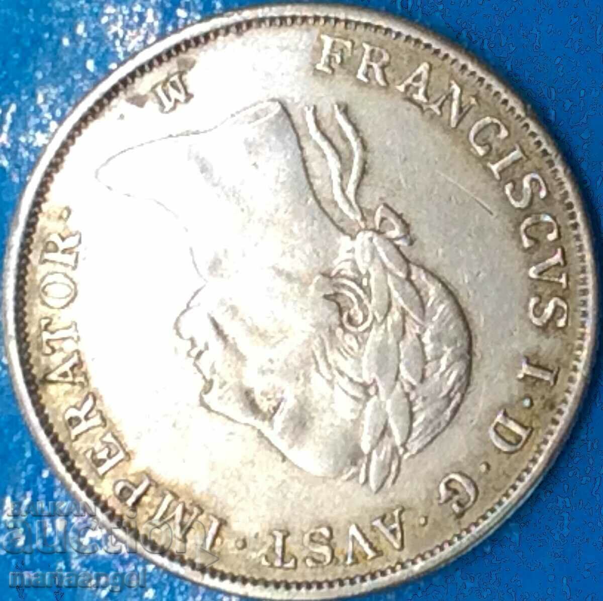 Аукцион 20 кройцера 1832 Австрия за Италия М-Милан 26мм сребро RARE Аукцион 20 кройцера 1832 Австрия за Италия М-Милан 26мм сребро RARE