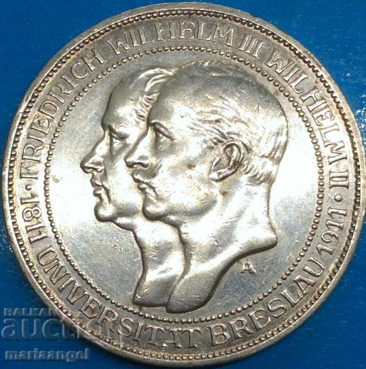 3 timbre 1911 Prusia Universitatea Breslau Germania - 6 3 timbre 1911 Prusia Universitatea Breslau Germania - 6