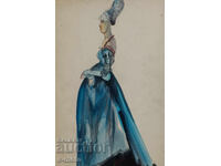 Παλιός πίνακας σκηνογραφίας, σχέδιο κοστουμιού