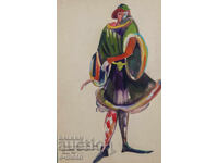 Παλιός πίνακας σκηνογραφίας, σχέδιο κοστουμιού