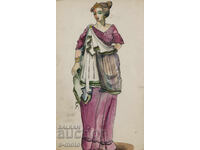 Παλιός πίνακας σκηνογραφίας, σχέδιο κοστουμιού