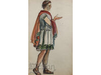 Παλιός πίνακας σκηνογραφίας, σχέδιο κοστουμιού