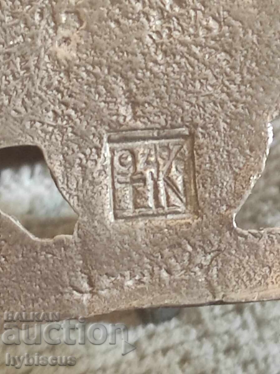 Sfeșnic olandez antic, realizat din cositor - 5