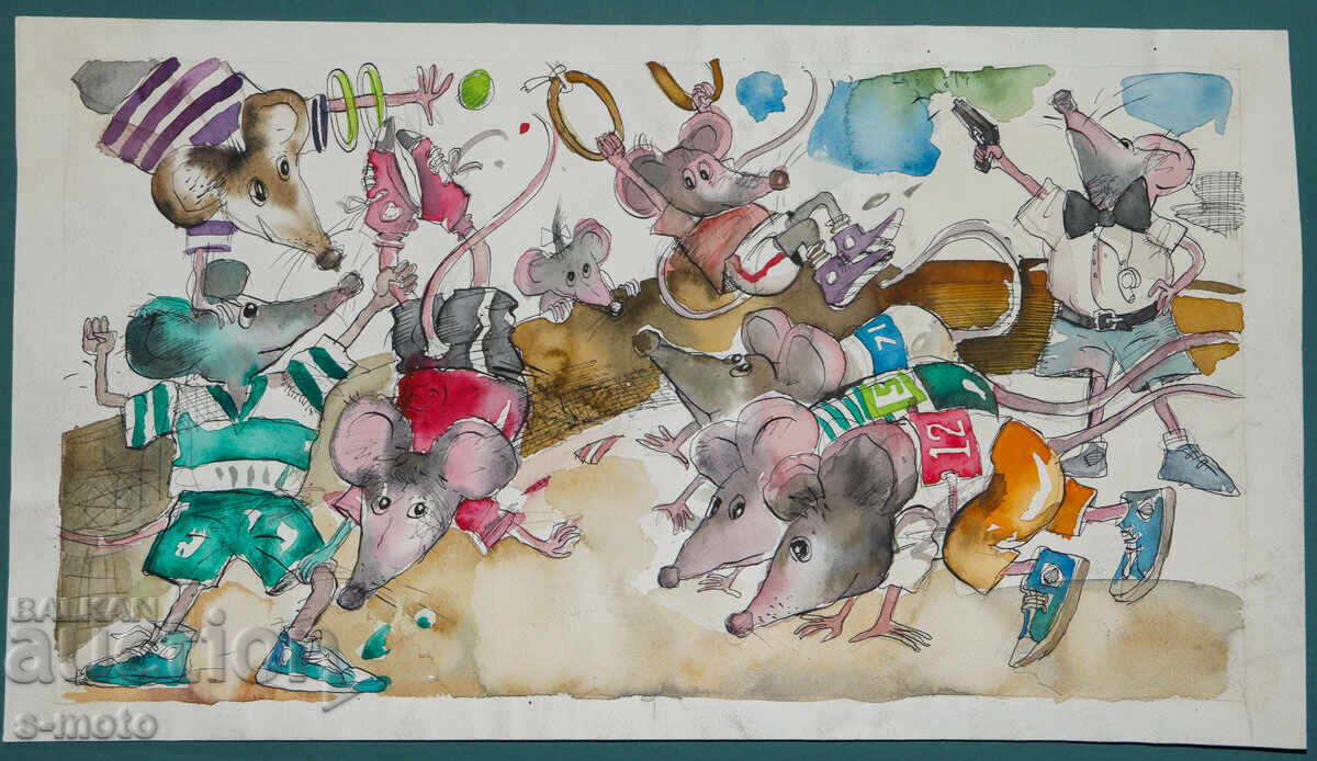 Доставка на Картина акварел илюстрация детска книга приказки Доставка на Картина акварел илюстрация детска книга приказки