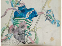 Картина акварел илюстрация детска книга приказки