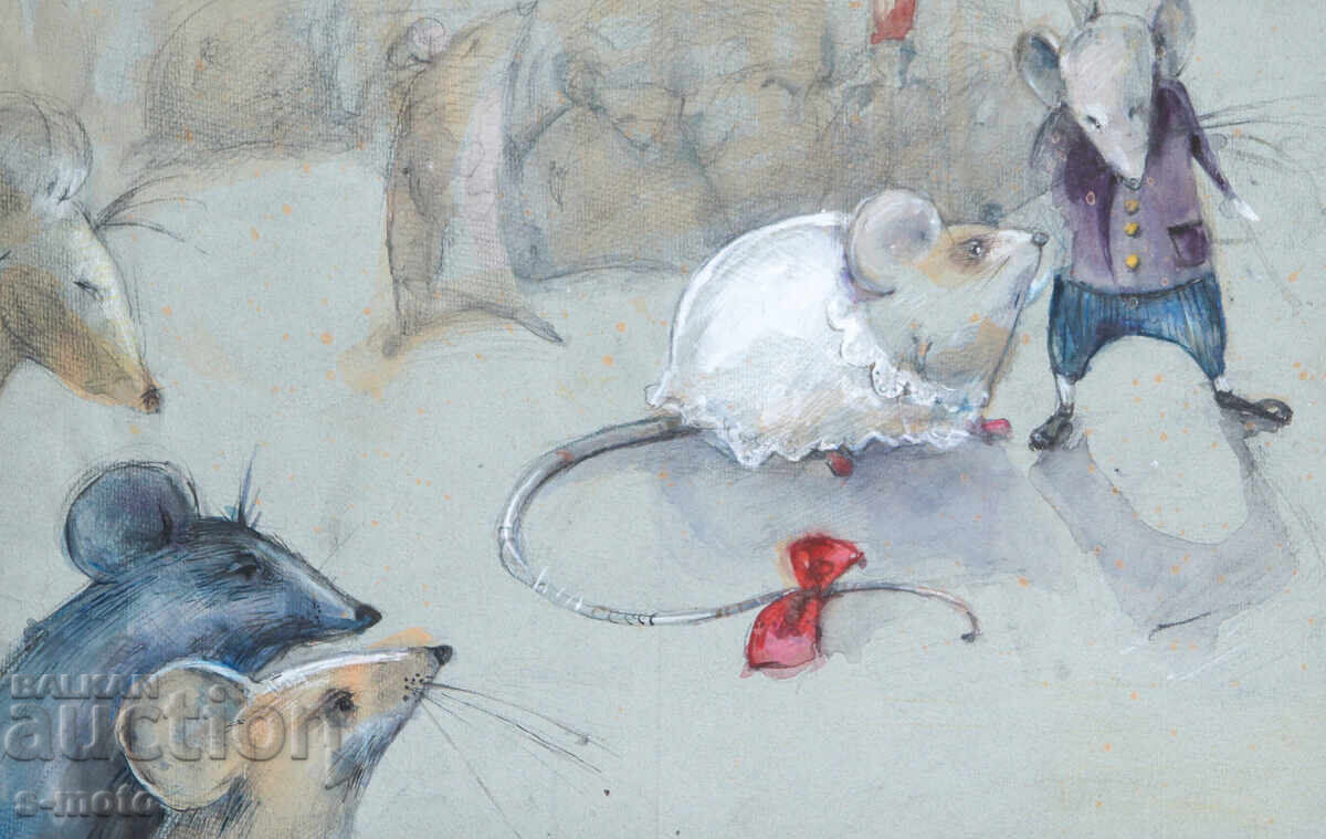 Аукцион Картина акварел илюстрация детска книга приказки Аукцион Картина акварел илюстрация детска книга приказки