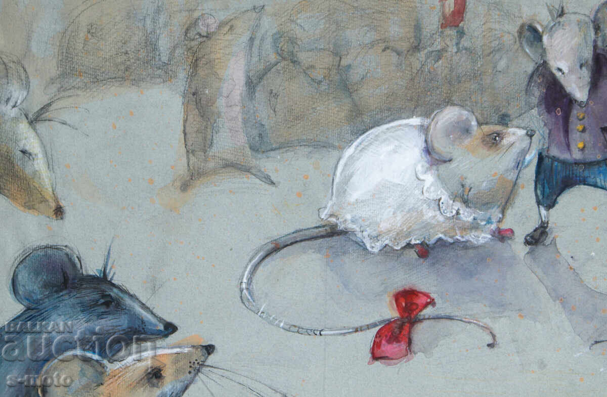 Доставка на Картина акварел илюстрация детска книга приказки Доставка на Картина акварел илюстрация детска книга приказки