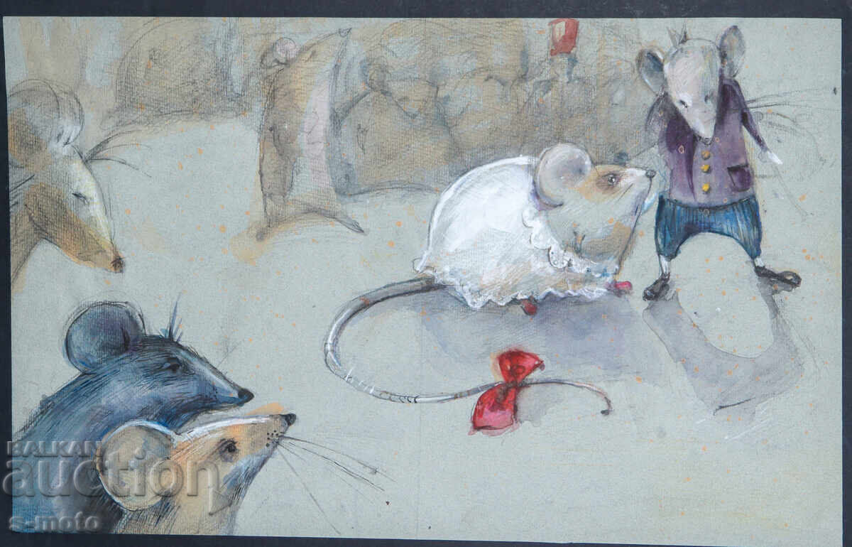 Картина акварел илюстрация детска книга приказки Картина акварел илюстрация детска книга приказки