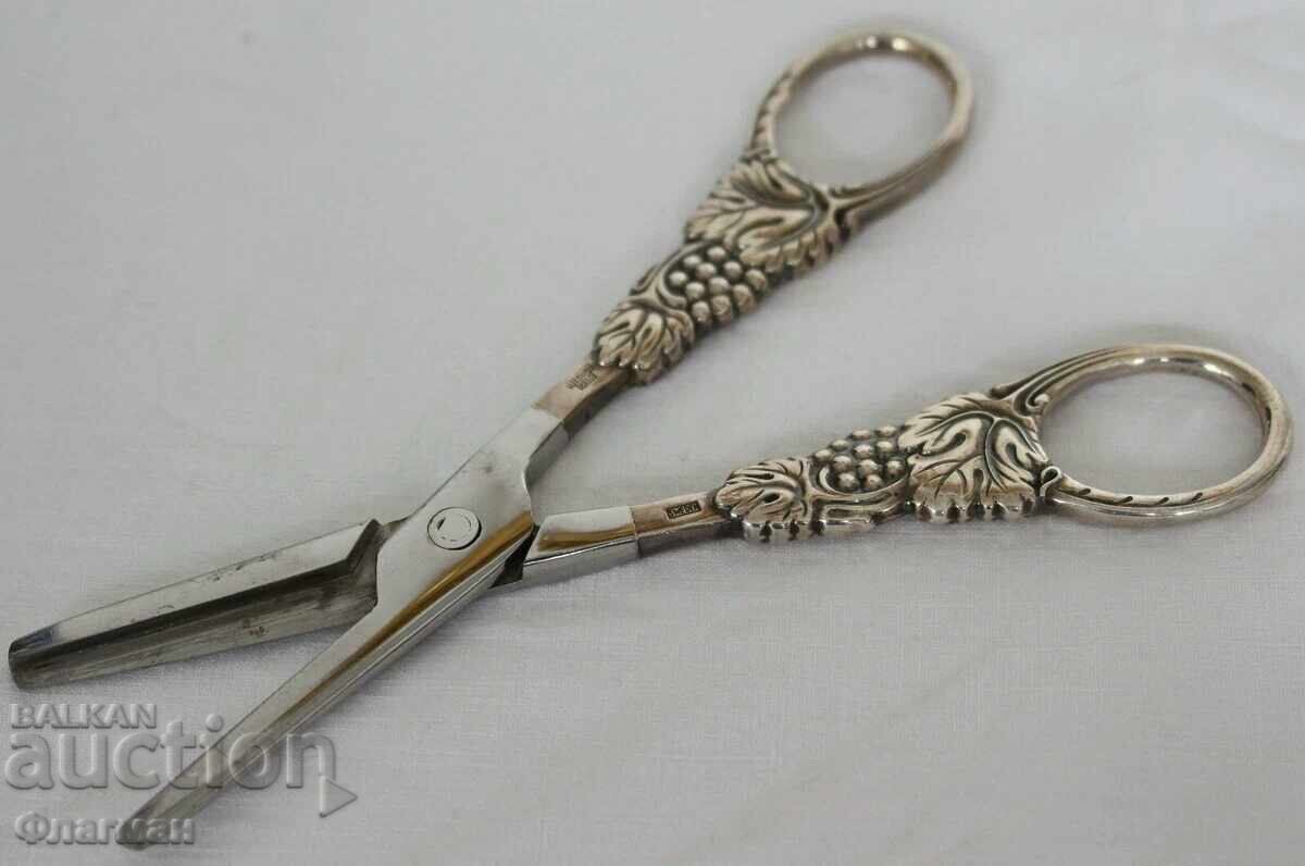 Silver scissors, "Art Deco" style - 6