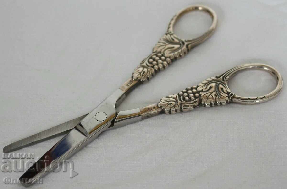 Silver scissors, "Art Deco" style