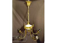 Candelabru vechi din alamă pentru cinci becuri