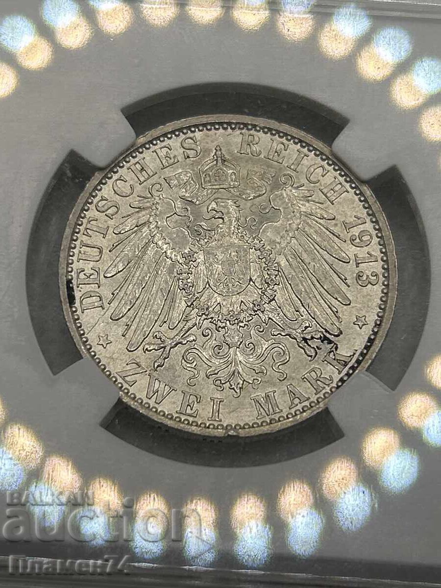 2 mărci 1913 MS62 Imperiul German Prusia - 5 2 mărci 1913 MS62 Imperiul German Prusia - 5
