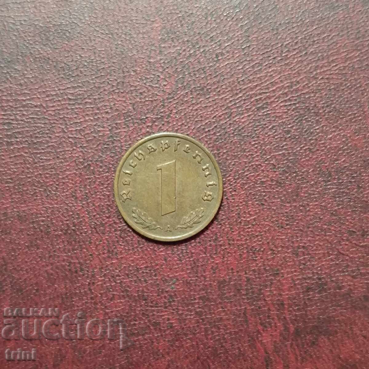 Γερμανία Ράιχ 1 πφένιγκ 1939 MD 'A' - Βερολίνο Γερμανία Ράιχ 1 πφένιγκ 1939 MD 'A' - Βερολίνο