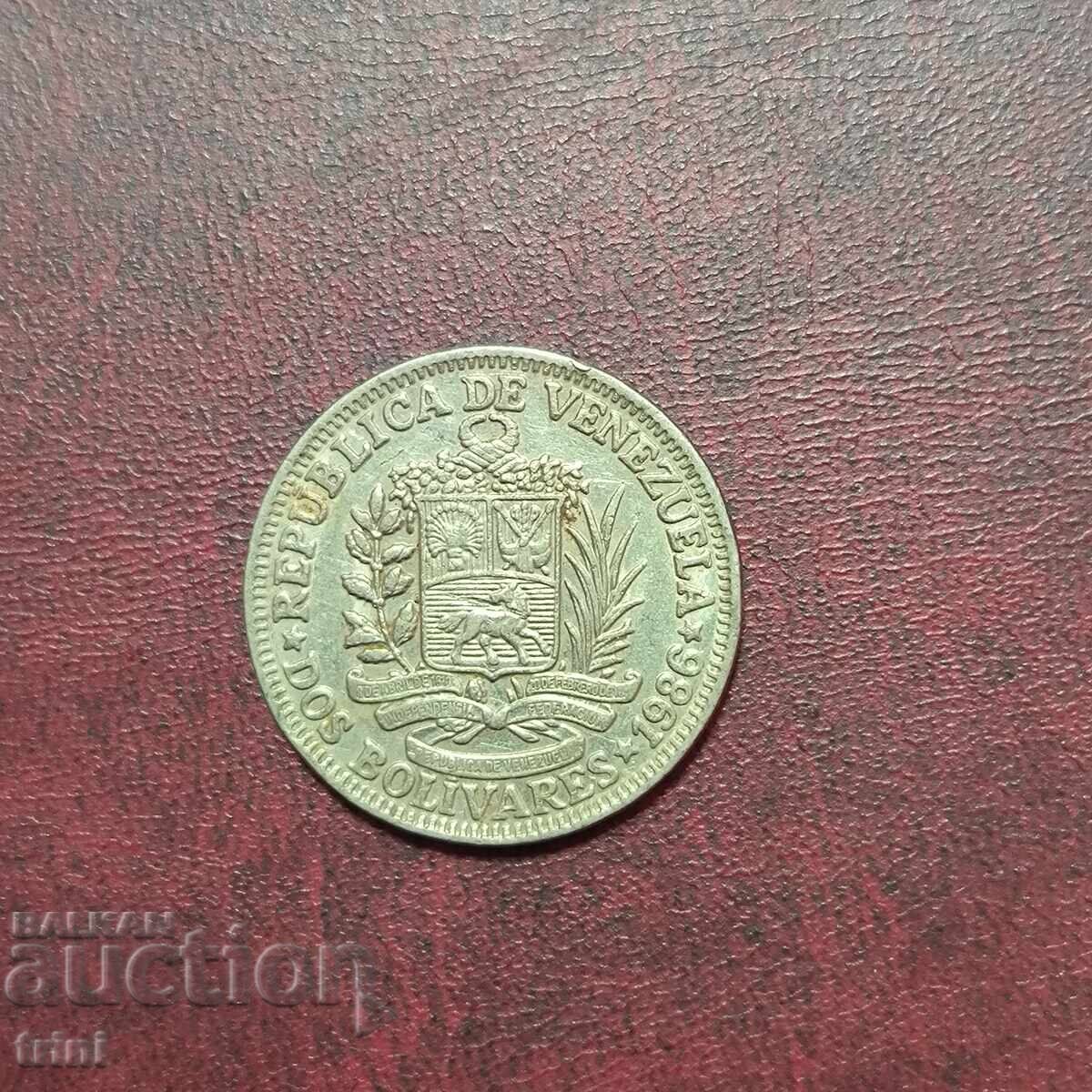 Венецуела 2 боливара 1986 г. Венецуела 2 боливара 1986 г.