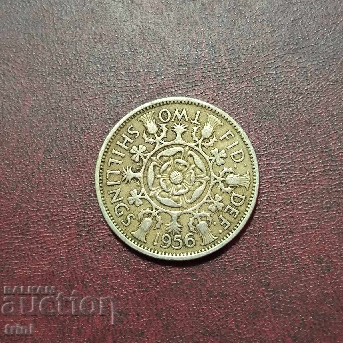 Великобритания 2 шилинга 1956 г. Великобритания 2 шилинга 1956 г.