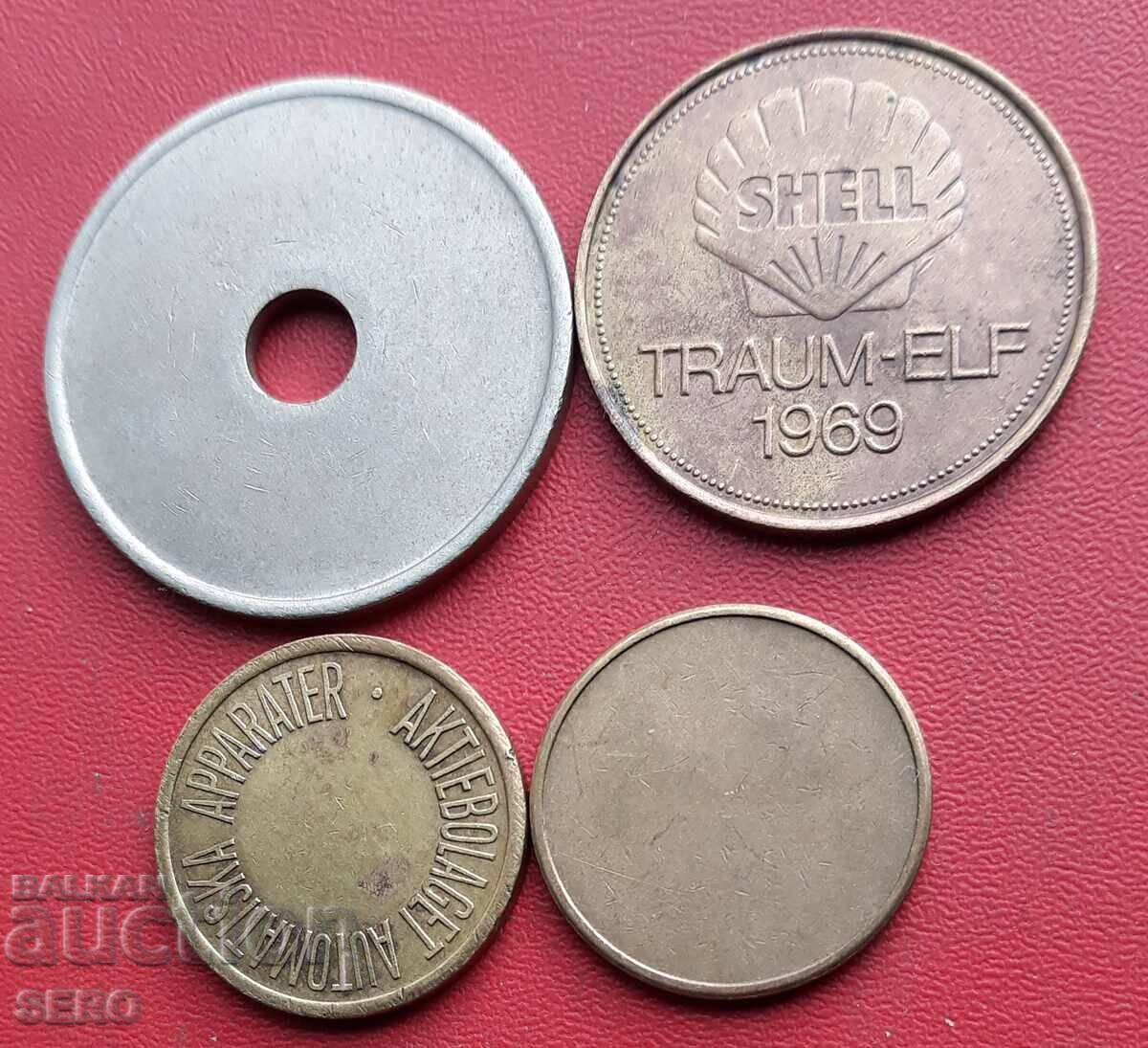 Germania-lot 4 jetoane cu preț 2.00 BGN | € 1.02 Germania-lot 4 jetoane cu preț 2.00 BGN | € 1.02