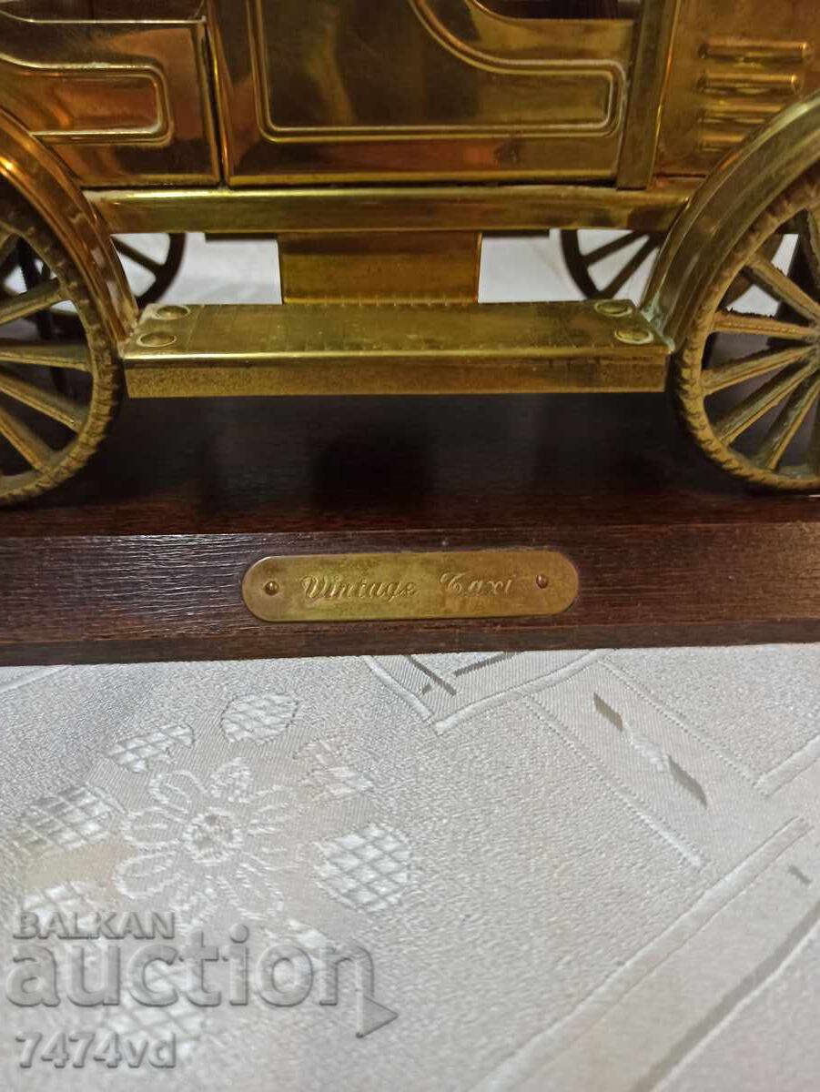 Масивен голям месингов модел на ретро такси за бюро или др. - 5 Масивен голям месингов модел на ретро такси за бюро или др. - 5